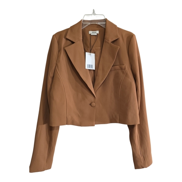 NWT Jason Wu Camel Cropped Blazer  Jacket One Button Closure XS Career Wear - Picture 1 of 11